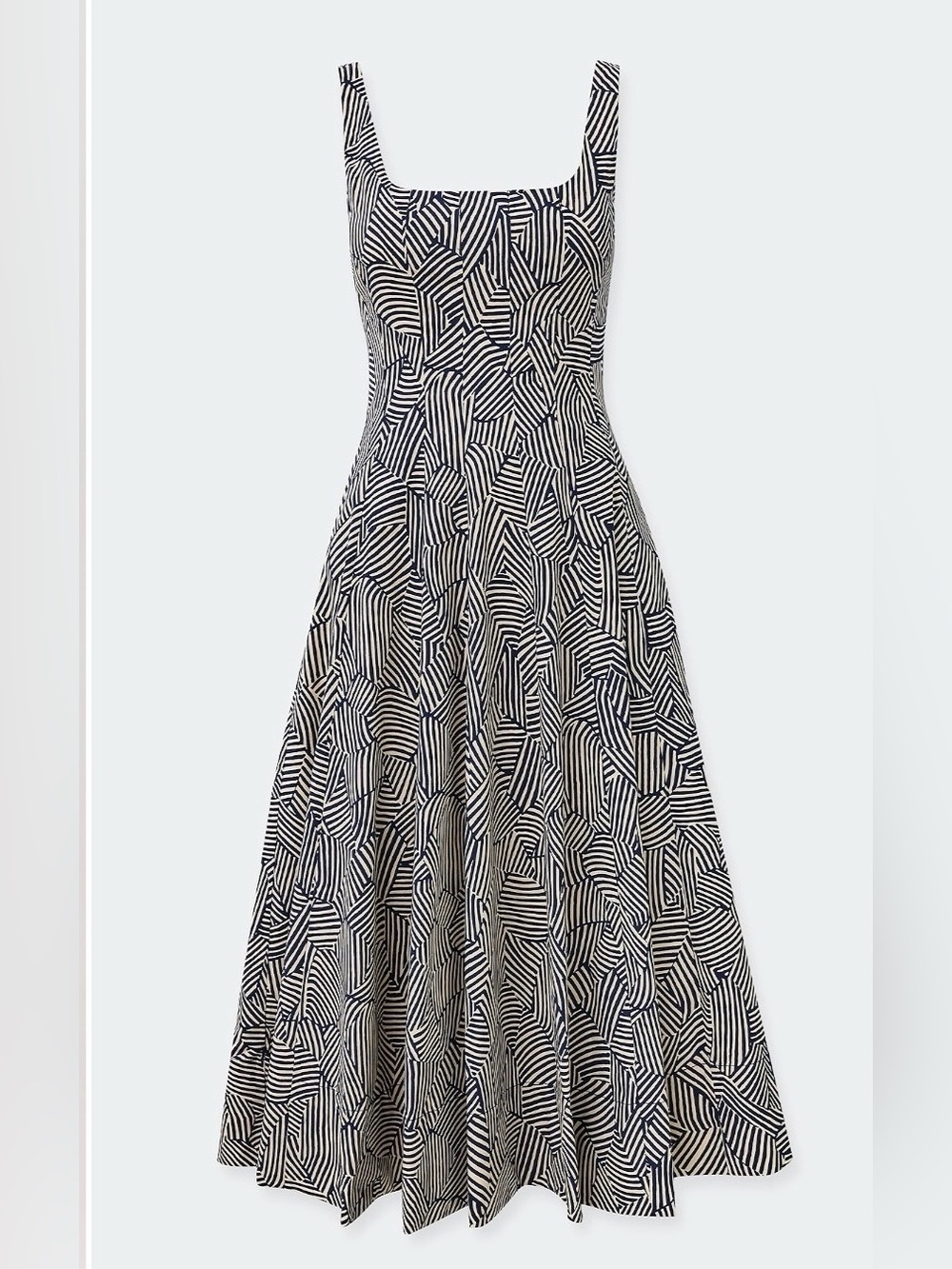 Christian Lacroix Navy & White Geometric Dress